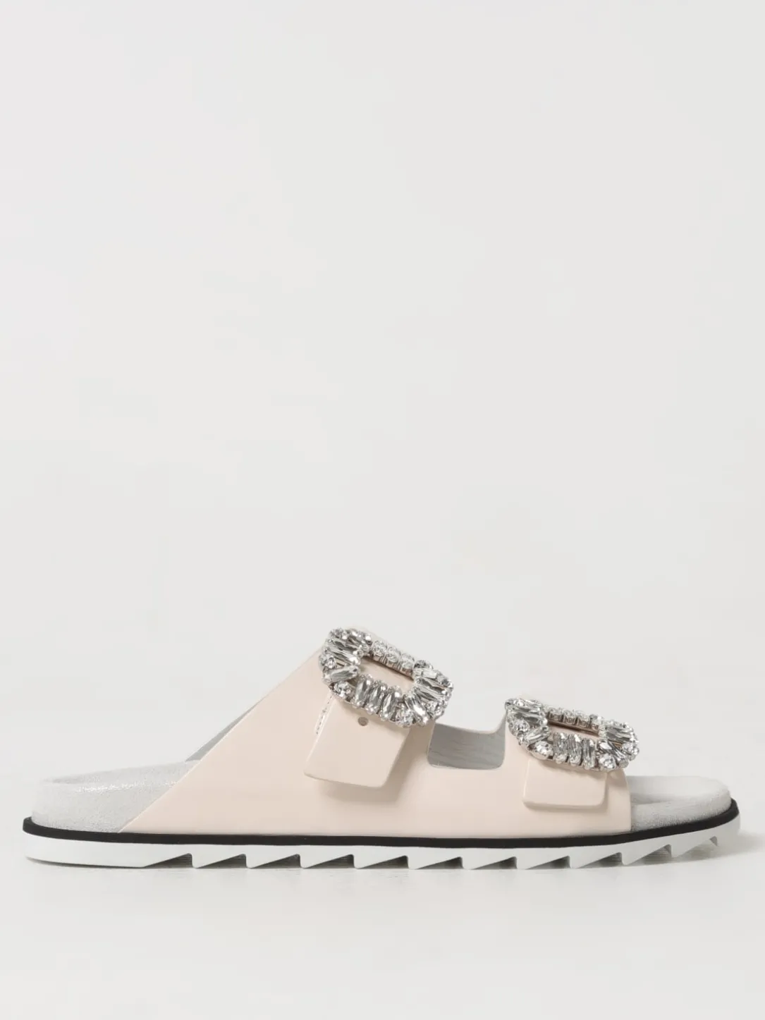 Sandalo Roger Vivier in pelle con fibbie gioiello