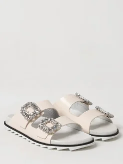 Sandalo Roger Vivier in pelle con fibbie gioiello