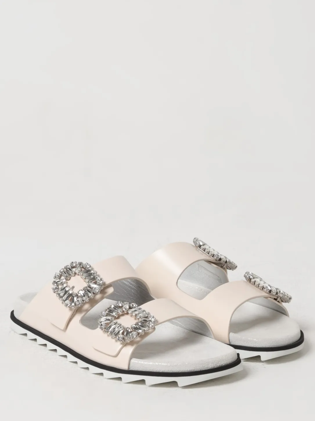 Sandalo Roger Vivier in pelle con fibbie gioiello