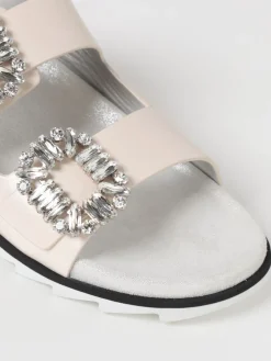 Sandalo Roger Vivier in pelle con fibbie gioiello