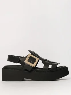 Sandalo Roger Vivier in pelle con fibbia decorativa