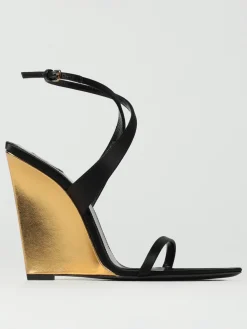 Sandalo Salomè Saint Laurent in raso e pelle