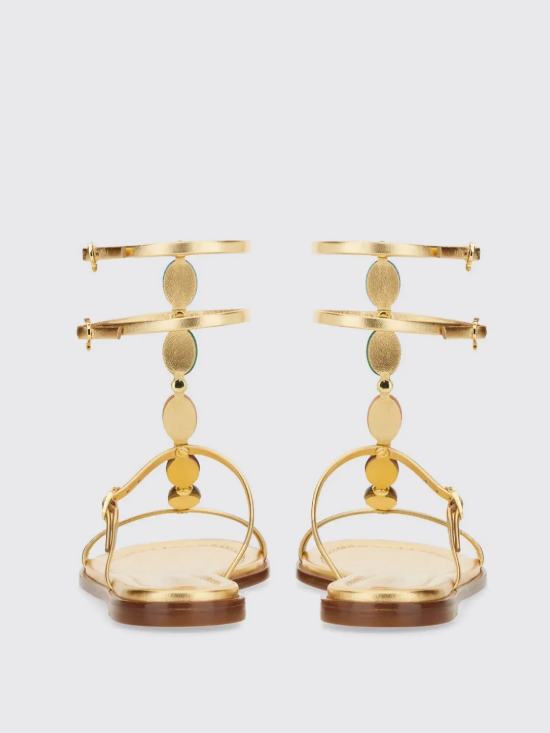 Sandalo Shanti Gianvito Rossi in pelle laminata con pietre