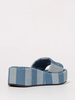 Sandalo Sunshine Fendi in canvas a righe jacquard