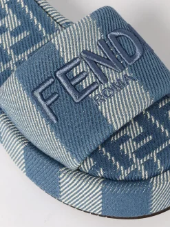 Sandalo Sunshine Fendi in canvas a righe jacquard