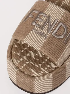 Sandalo Sunshine Fendi in canvas a righe jacquard