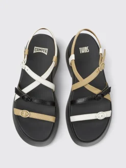 Sandalo Twins Camper in pelle multicolor
