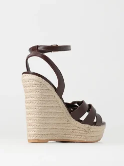 Sandalo Twinset in pelle con zeppa