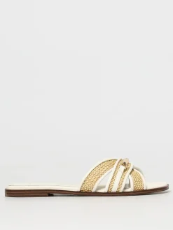 Sandalo Twinset in rafia e pelle