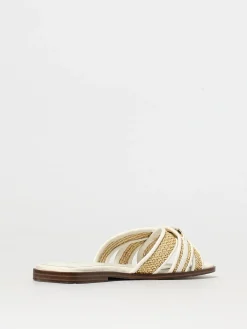 Sandalo Twinset in rafia e pelle