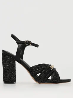 Sandalo Twinset in rafia intrecciata e pelle sintetica