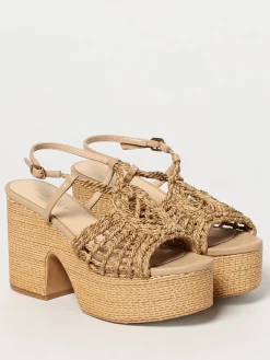 Sandalo Twinset in rafia intrecciata