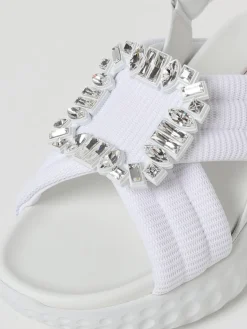 Sandalo Viv' Run Roger Vivier in mesh con fibbia gioiello