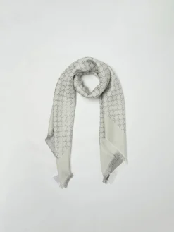 Scialle GG Gucci in lana e seta lamè con monogram jacquard