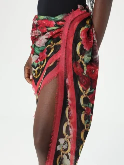 Sciarpa Dolce & Gabbana in cashmere e seta con stampa floreale