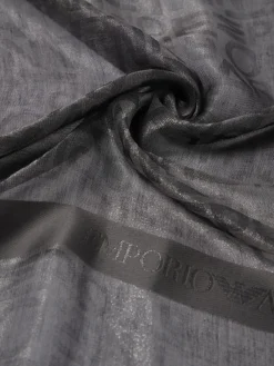 Sciarpa Emporio Armani in viscosa con logo jacquard