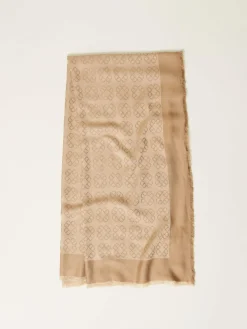 Sciarpa Oval T Twinset in viscosa con logo jacquard
