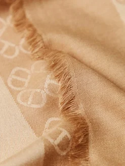 Sciarpa Oval T Twinset in viscosa con logo jacquard