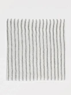 Sciarpa Sparkling Brunello Cucinelli in lino con righe jacquard