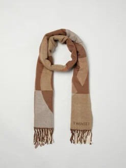 Sciarpa Twinset in misto viscosa con logo all over