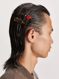 Set 2 fermagli I Love Magliano in metallo smaltato