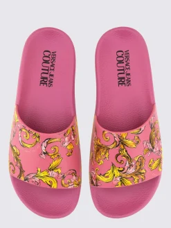 Sliders Baroque Versace Jeans Couture in gomma stampata