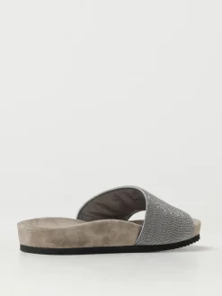 Sliders Brunello Cucinelli in pelle scamosciata