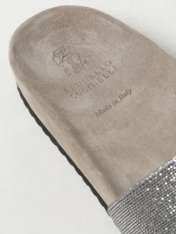 Sliders Brunello Cucinelli in pelle scamosciata