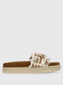 Sliders Mou in pelle e corda intrecciate