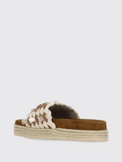 Sliders Mou in pelle e corda intrecciate