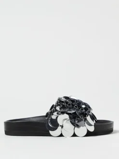Sliders Rabanne in gomma con paillettes