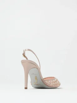 Slingback Aretha Rene Caovilla in pelle e nylon con applicazioni