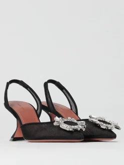 Slingback Begum Amina Muaddi in mesh con fibbia gioiello