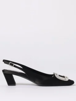 Slingback Belle Vivier Roger Vivier in raso con fibbia gioiello