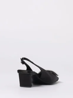Slingback Belle Vivier Roger Vivier in raso con fibbia gioiello