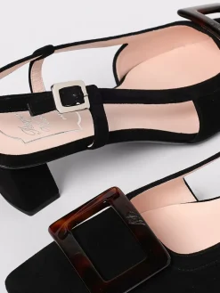 Slingback Belle Vivier Roger Vivier in camoscio