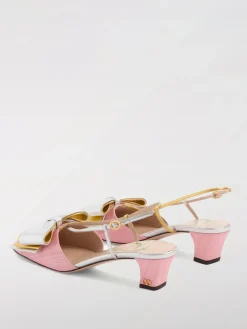 Slingback Bowow Valentino Garavani in nappa laminata e tessuto con fiocco