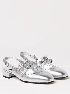 Slingback Carel Paris in pelle laminata con occhielli