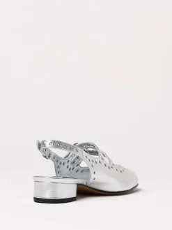 Slingback Carel Paris in pelle laminata con occhielli