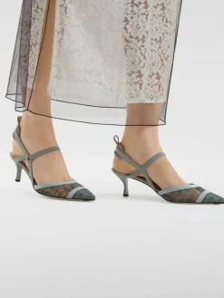 Slingback Colibri Fendi in nylon e pelle