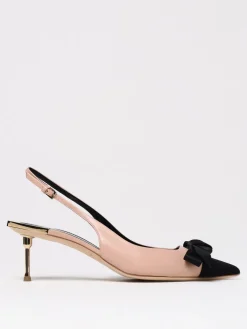 Slingback Elisabetta Franchi in nappa con fiocco in raso