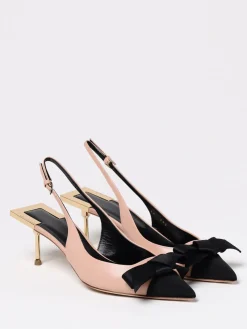Slingback Elisabetta Franchi in nappa con fiocco in raso