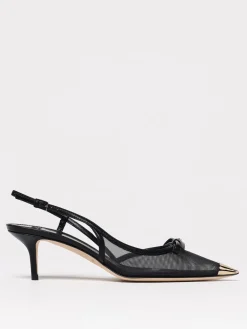 Slingback Elisabetta Franchi in nylon a rete e nappa con fiocco