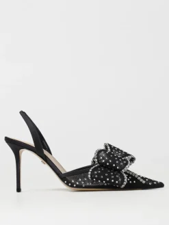 Slingback Le Cadeau Mach&Mach in nylon a rete con strass e fiocco