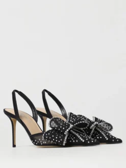 Slingback Le Cadeau Mach&Mach in nylon a rete con strass e fiocco
