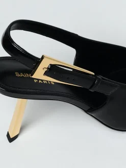 Slingback Lee Saint Laurent in pelle spazzolata