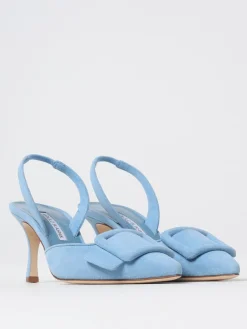 Slingback Mayslibi Manolo Blahnik in camoscio con fibbia decorativa