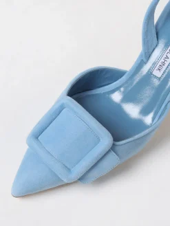 Slingback Mayslibi Manolo Blahnik in camoscio con fibbia decorativa