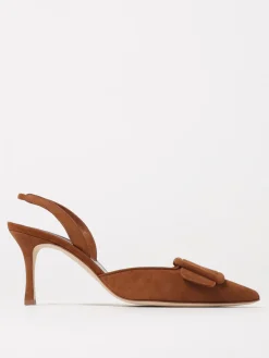 Slingback Mayslibi Manolo Blahnik in camoscio con fibbia decorativa