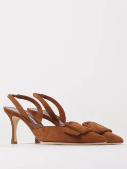 Slingback Mayslibi Manolo Blahnik in camoscio con fibbia decorativa
